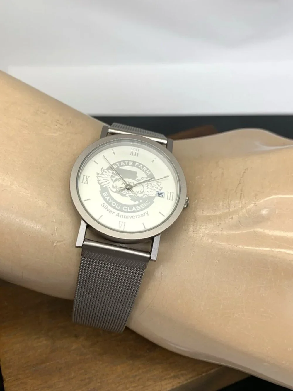 State Farm Bayou Classic Silver Anniversary Vintage 1998 Watch Quartz Steel 33mm
